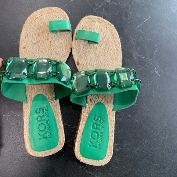 Michael Kors Green  Espadrilles Sandals Size 6 - Picture 2 of 6